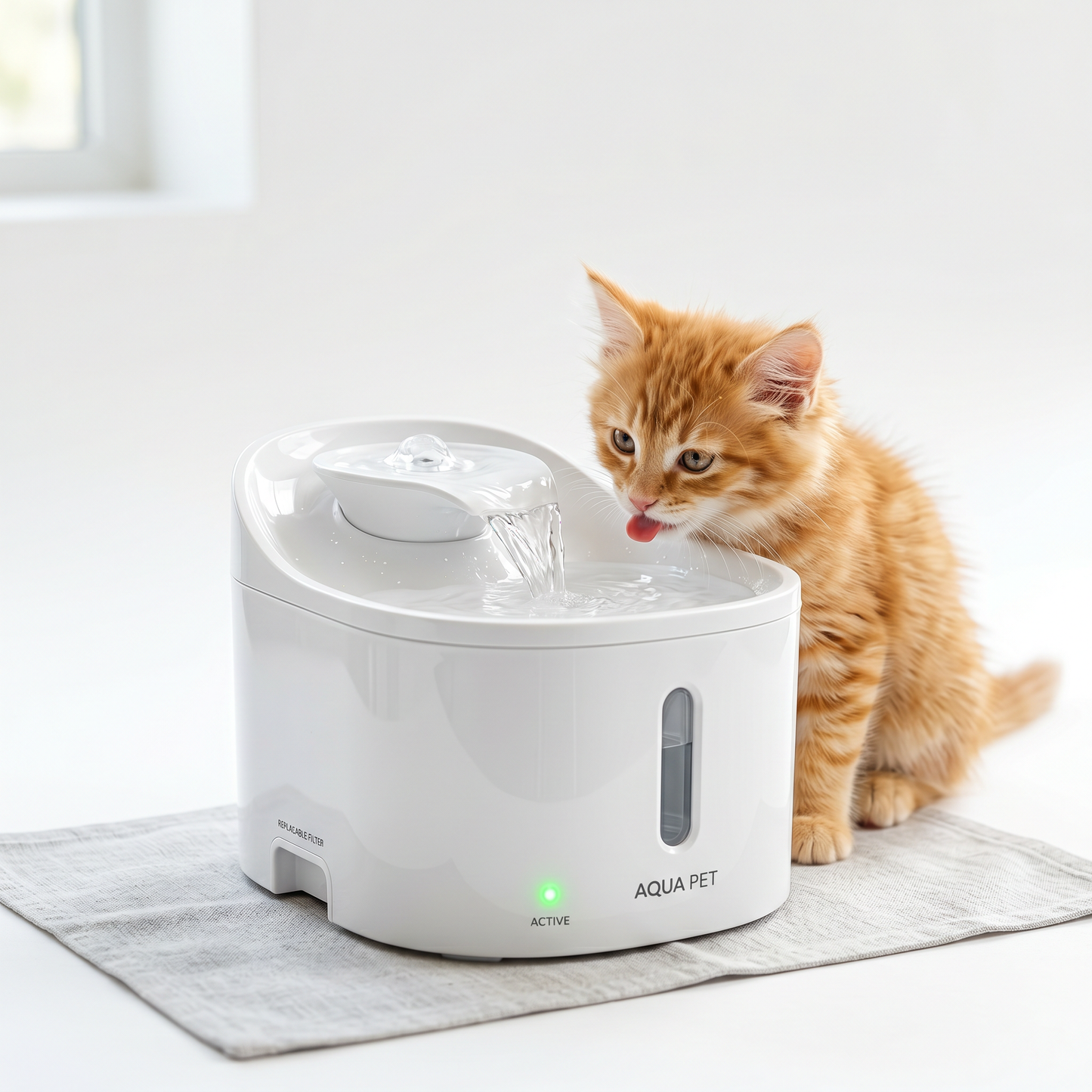 Katzenbrunnen leise – 2,5 L, Filter, BPA-frei